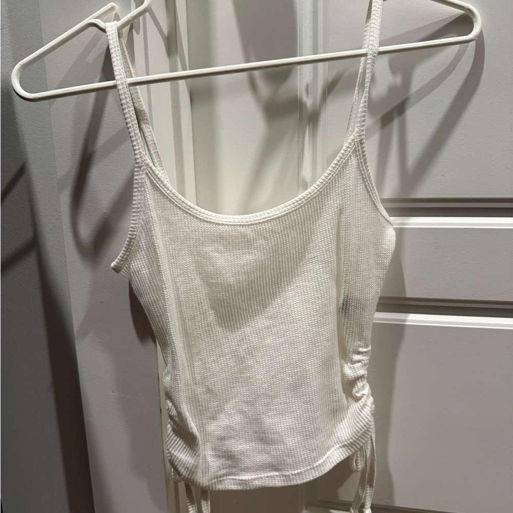 White Ribbed Tank Top